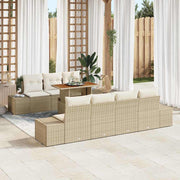 Conjunto de Sofá de Jardim 8 pcs Bege Rattan Sintético