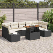 Conjunto de Sofá de Jardim 8 pcs Preto Rattan Sintético