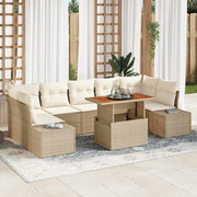 Conjunto de Sofá de Jardim 8 pcs Bege Rattan Sintético
