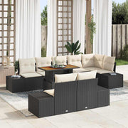 Conjunto de Sofá de Jardim 9 pcs Preto Rattan Sintético