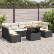 Conjunto de Sofá de Jardim 8 pcs Preto Rattan Sintético