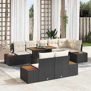 Conjunto de Sofá de Jardim 9 pcs Preto Rattan Sintético