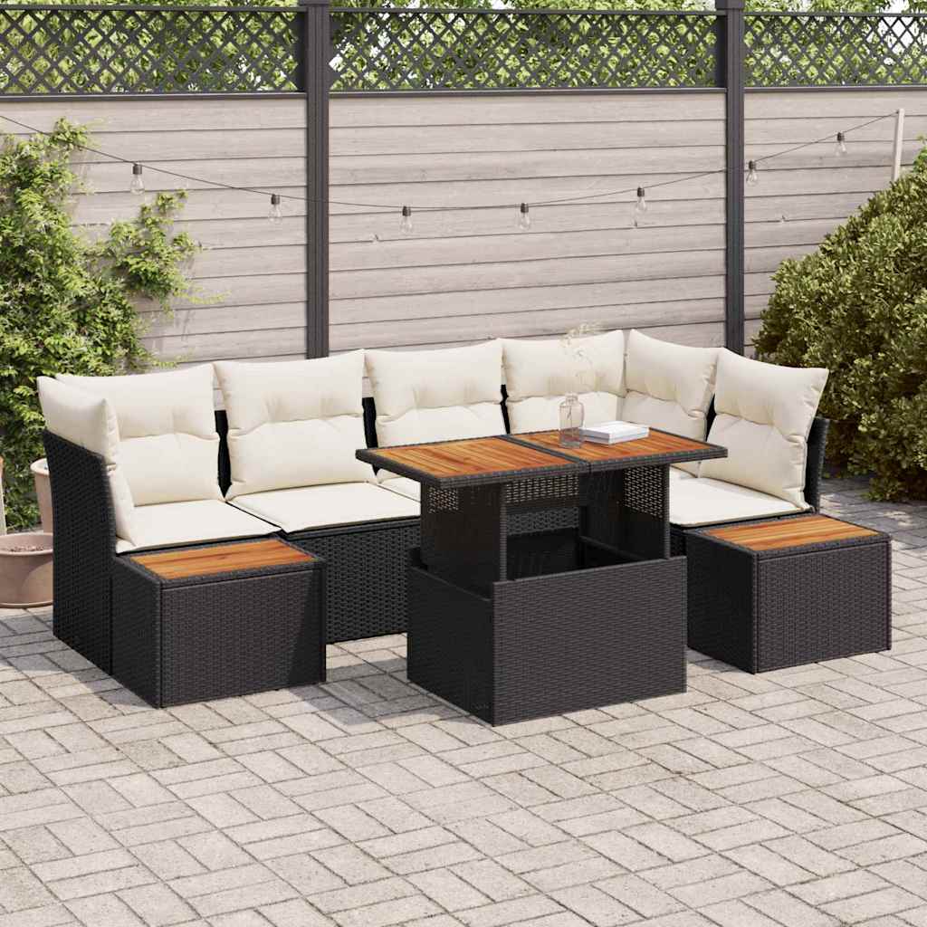 Conjunto de Sofá de Jardim 10 pcs Preto Rattan Sintético
