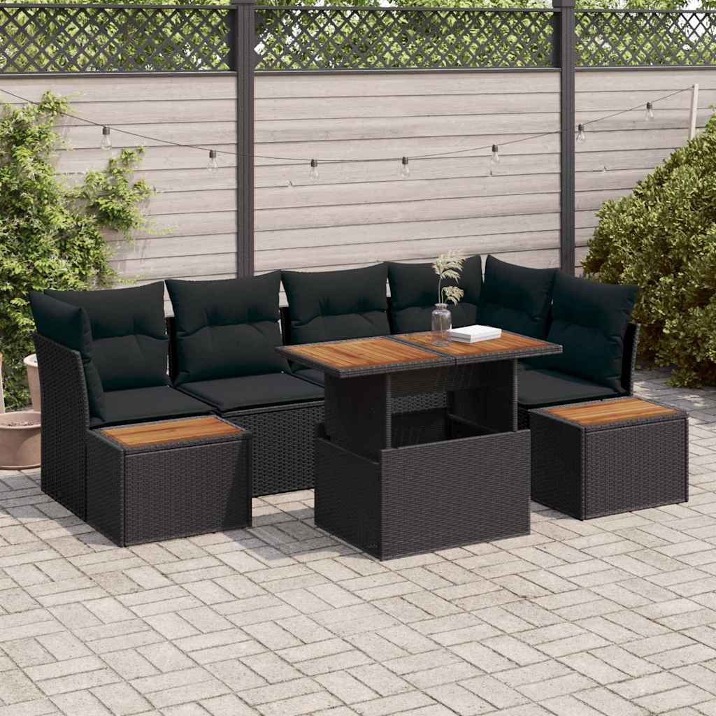 Conjunto de Sofá de Jardim 10 pcs Preto Rattan Sintético