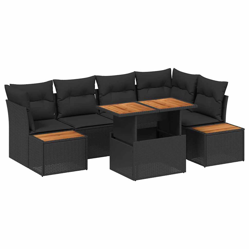 Conjunto de Sofá de Jardim 10 pcs Preto Rattan Sintético