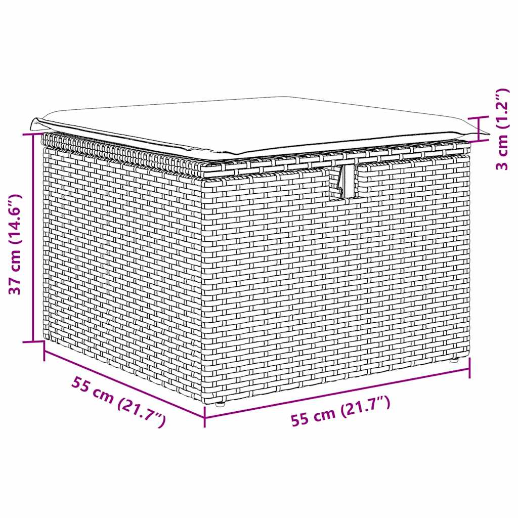 Conjunto de Sofá de Jardim com almofada 5 pcs Cinzento-claro