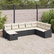 Conjunto de Sofá de Jardim 8 pcs Preto Rattan Sintético