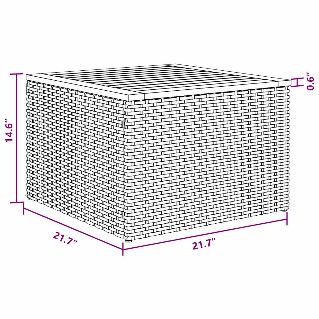 Conjunto de Sofá de Jardim com almofada Preto vime PE