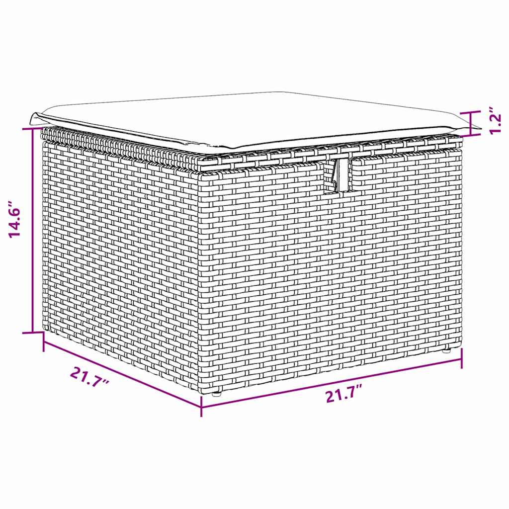 Conjunto de Sofá de Jardim 8 pcs Preto Rattan Sintético