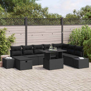 Conjunto de Sofá de Jardim 11 pcs Preto Rattan Sintético
