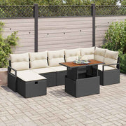 Conjunto de Sofá de Jardim 8 pcs Preto Rattan Sintético