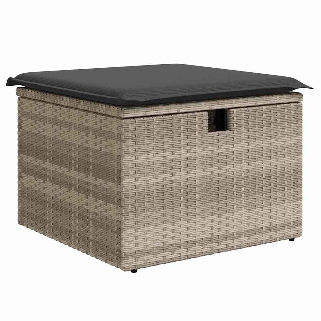 Conjunto de Sofá de Jardim 8 pcs Cinzeto Rattan Sintético