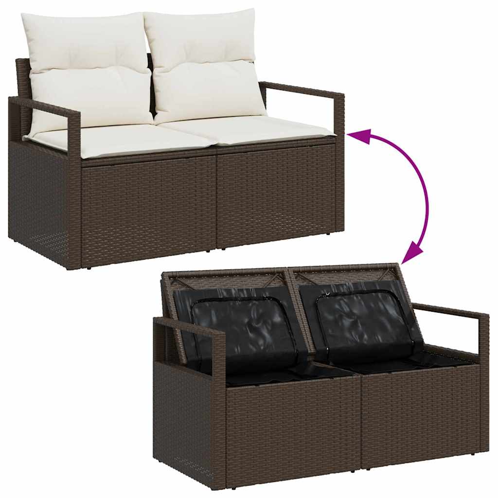 Conjunto de Sofá de Jardim 7 pcs Castanho Rattan Sintético