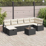 Conjunto de Sofá de Jardim 8 pcs Preto Rattan Sintético