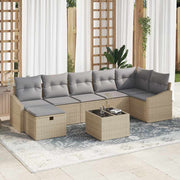 Conjunto de Sofá de Jardim 8 pcs Bege 55 x 62 x 69 cm