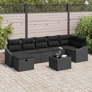 Conjunto de Sofá de Jardim 8 pcs Preto 55 x 62 x 69 cm