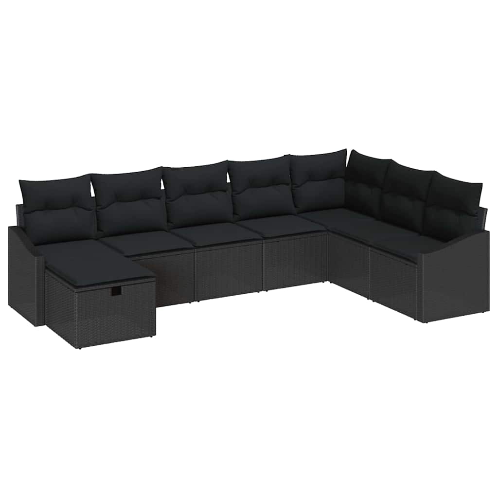 Conjunto de Sofá de Jardim 8 pcs Preto 55 x 62 x 69 cm