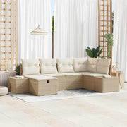 Conjunto de Sofá de Jardim 6 pcs Bege 55 x 62 x 69 cm