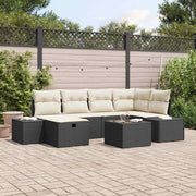 Conjunto de Sofá de Jardim 7 pcs Preto 55 x 62 x 69 cm