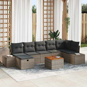 Conjunto de Sofá de Jardim 8 pcs Cinzeto Rattan Sintético