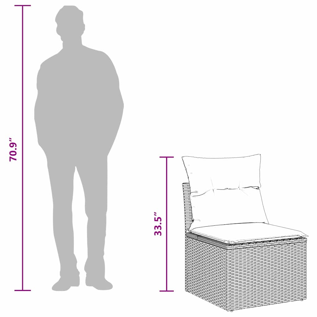 Conjunto de Sofá de Jardim 5 pcs Preto Rattan Sintético