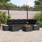Conjunto de Sofá de Jardim 7 pcs Preto 55 x 62 x 69 cm