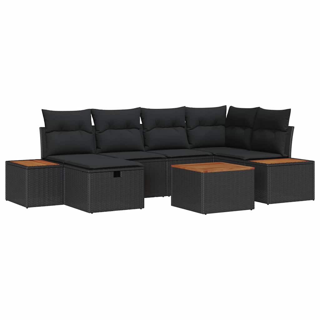 Conjunto de Sofá de Jardim 7 pcs Preto 55 x 62 x 69 cm