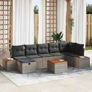 Conjunto de Sofá de Jardim 8 pcs Cinzeto Rattan Sintético