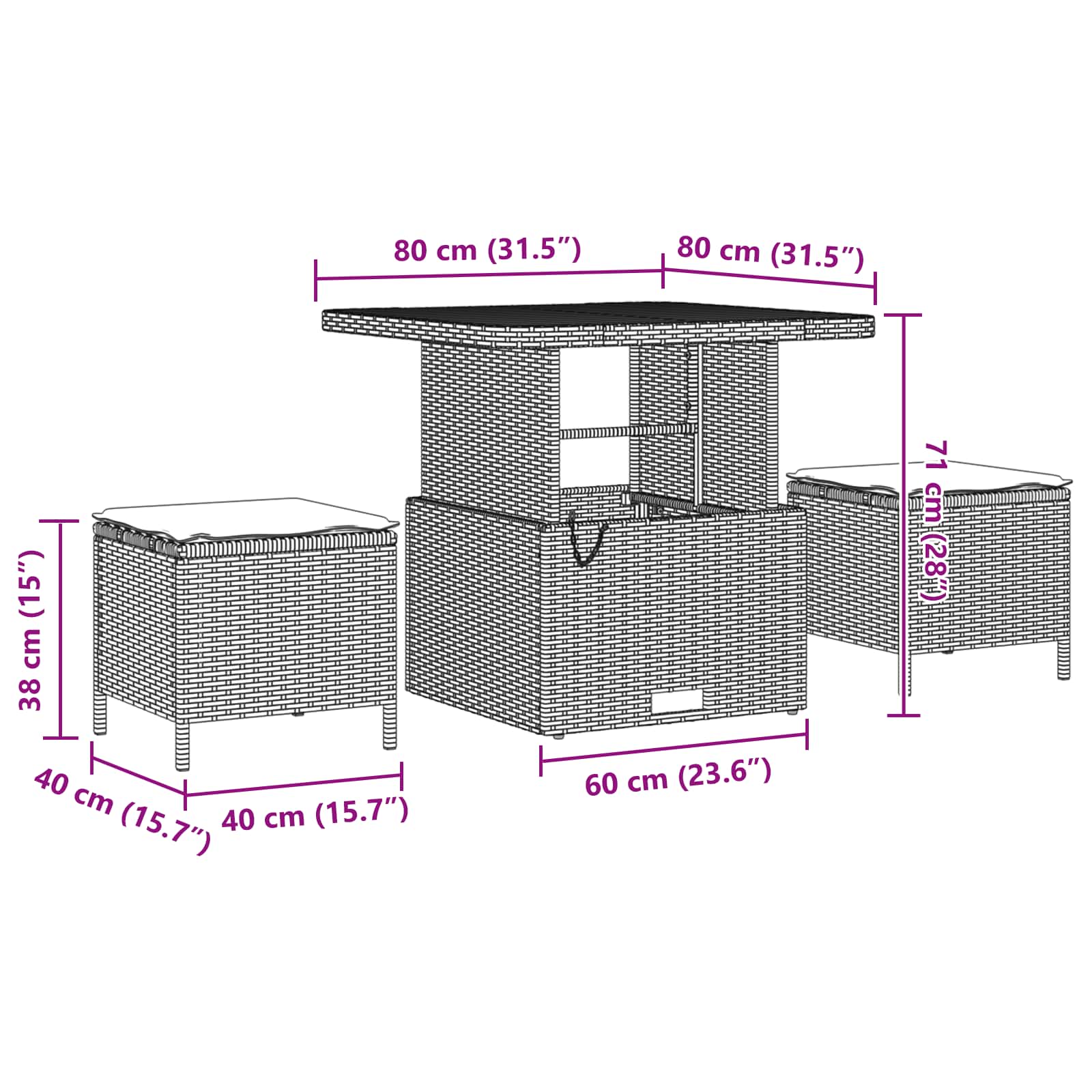 Conjunto de Sofá de Jardim 9 pcs Preto vime PE