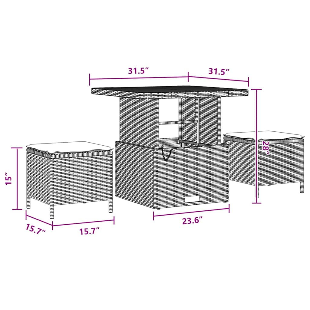 Conjunto de Sofá de Jardim 9 pcs Preto vime PE