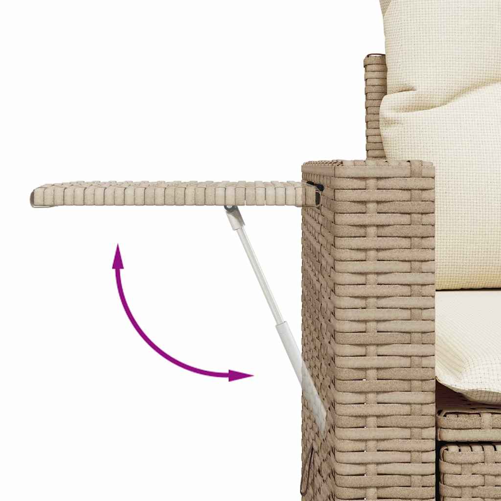 Conjunto de Sofá de Jardim 11 pcs Bege Rattan Sintético