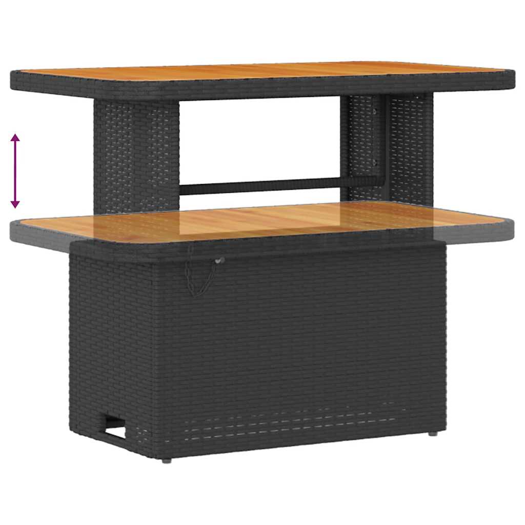 Conjunto de Sofá de Jardim com almofada 11 pcs Preto vime PE