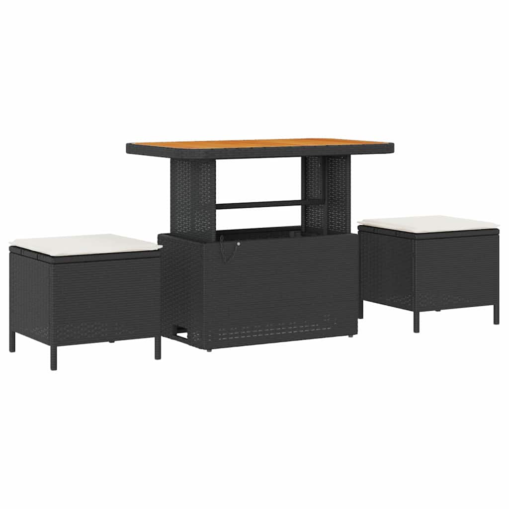 Conjunto de Sofá de Jardim 9 pcs Preto vime PE