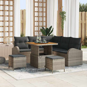 Conjunto de Sofá de Jardim 8 pcs Cinzeto Rattan Sintético