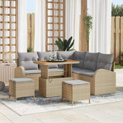 Conjunto de Sofá de Jardim 8 pcs Bege Rattan Sintético