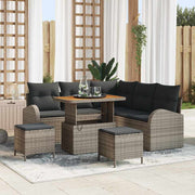 Conjunto de Sofá de Jardim 8 pcs Cinzeto Rattan Sintético