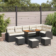 Conjunto de Sofá de Jardim 10 pcs Preto Rattan Sintético