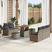 Conjunto de Sofá de Jardim 8 pcs Cinzeto Rattan Sintético