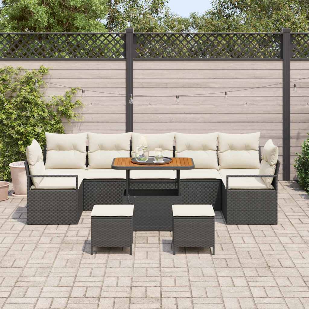 Conjunto de Sofá de Jardim 10 pcs Preto Rattan Sintético