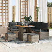 Conjunto de Sofá de Jardim 8 pcs Cinzeto Rattan Sintético