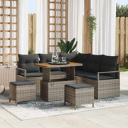 Conjunto de Sofá de Jardim 8 pcs Cinzeto Rattan Sintético