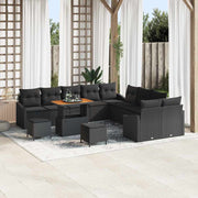 Conjunto de Sofá de Jardim 13 pcs Preto Rattan Sintético