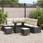 Conjunto de Sofá de Jardim 8 pcs Preto Rattan Sintético