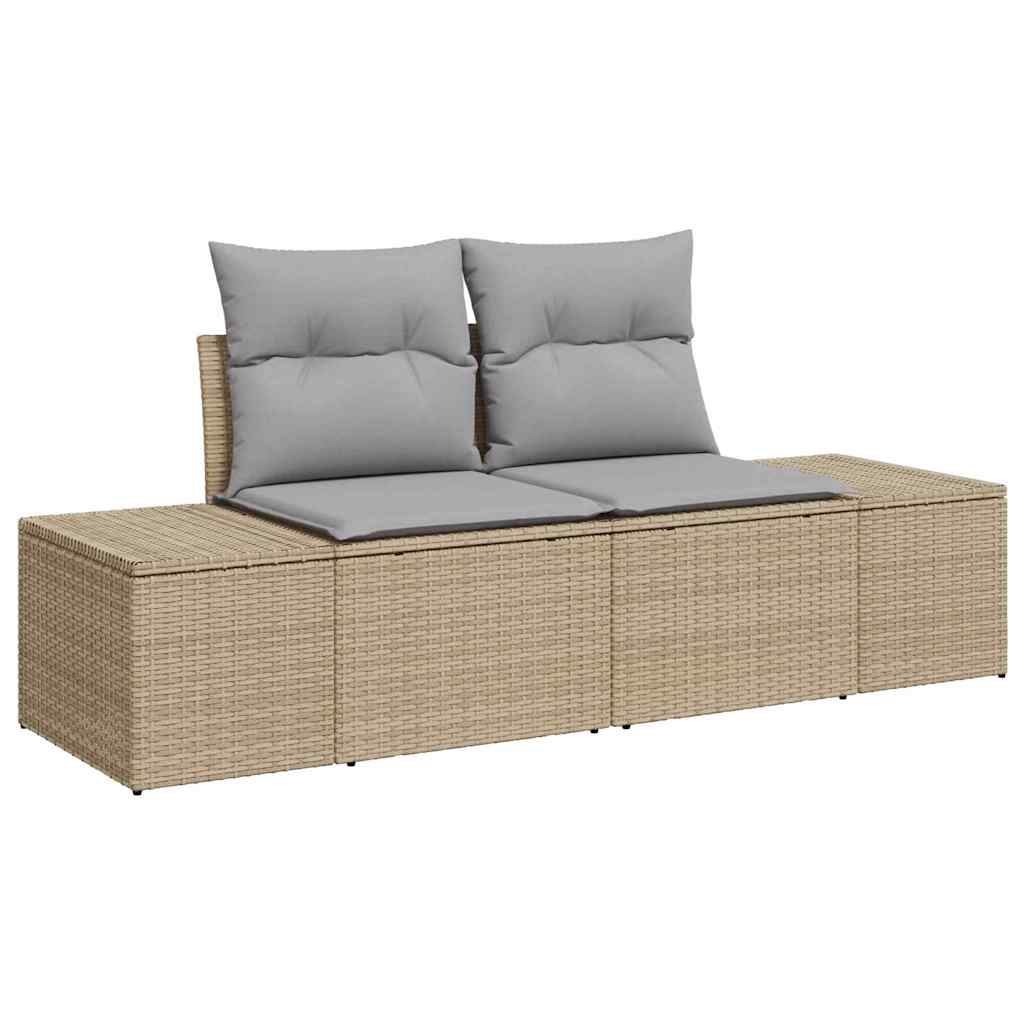 Conjunto de Sofá de Jardim 12 pcs Bege Rattan Sintético