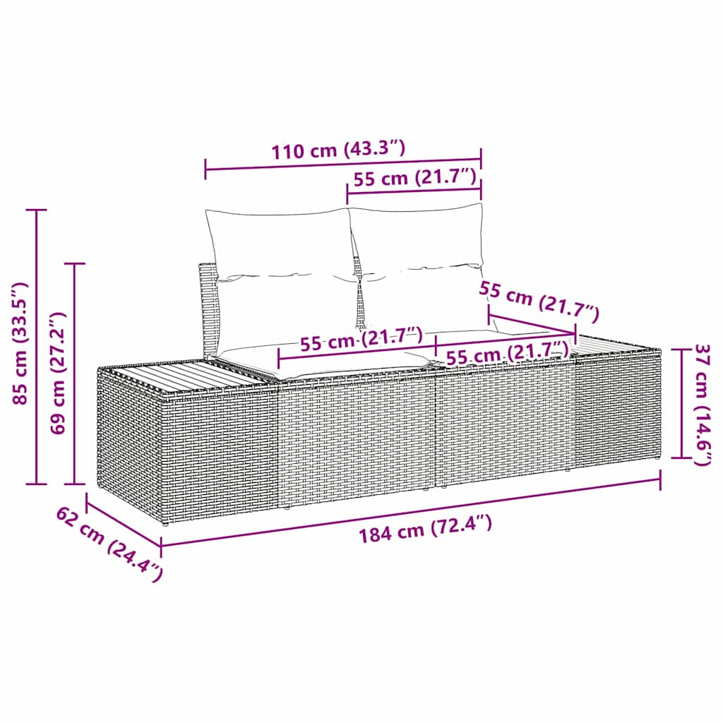 Conjunto de Sofá de Jardim 12 pcs Cinzeto Rattan Sintético