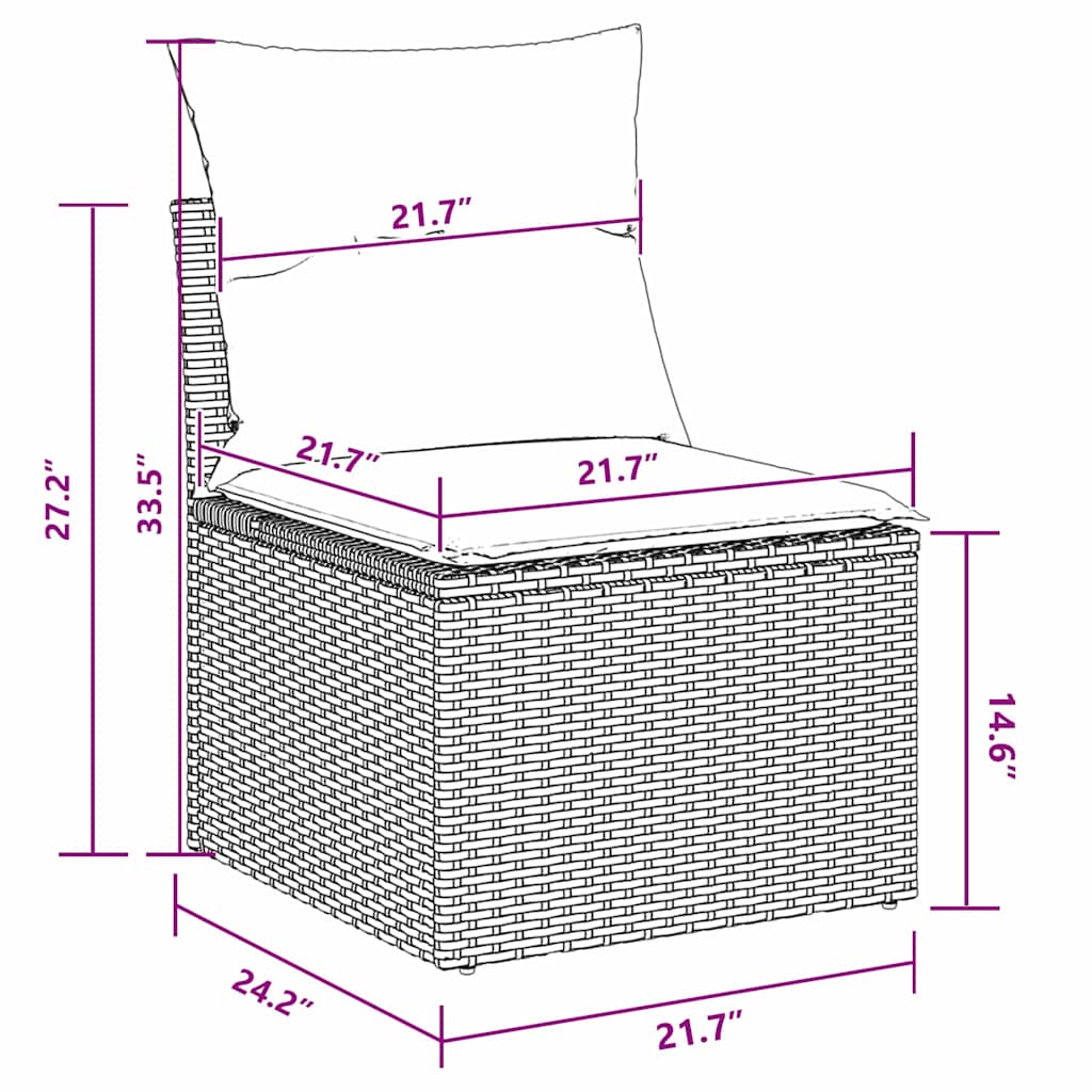 Conjunto de Sofá de Jardim com almofada 12 pcs Preto
