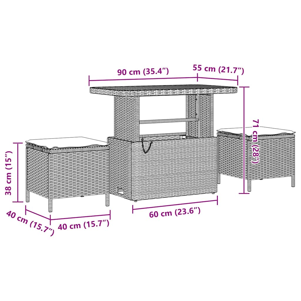 Conjunto de Sofá de Jardim Manual 13 pcs bege e cinzento claro
