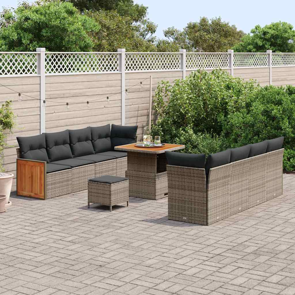 Conjunto de Sofá de Jardim 11 pcs Cinzeto 80 x 80 x 71 cm