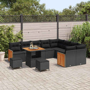 Conjunto de Sofá de Jardim 12 pcs Preto 80 x 80 x 71 cm