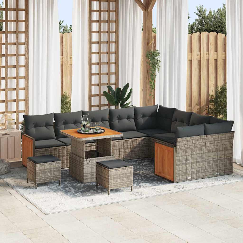Conjunto de Sofá de Jardim 12 pcs Cinzeto 80 x 80 x 71 cm